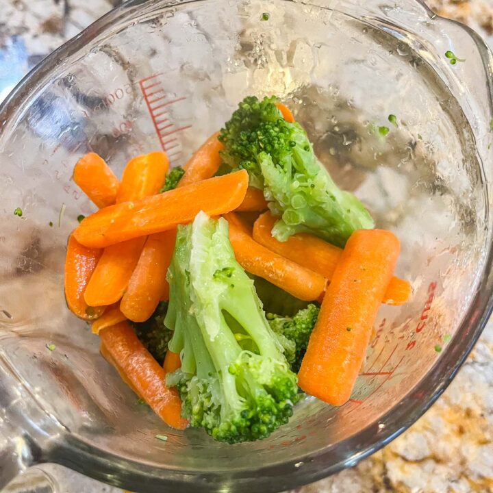 steamed veggies in a cup