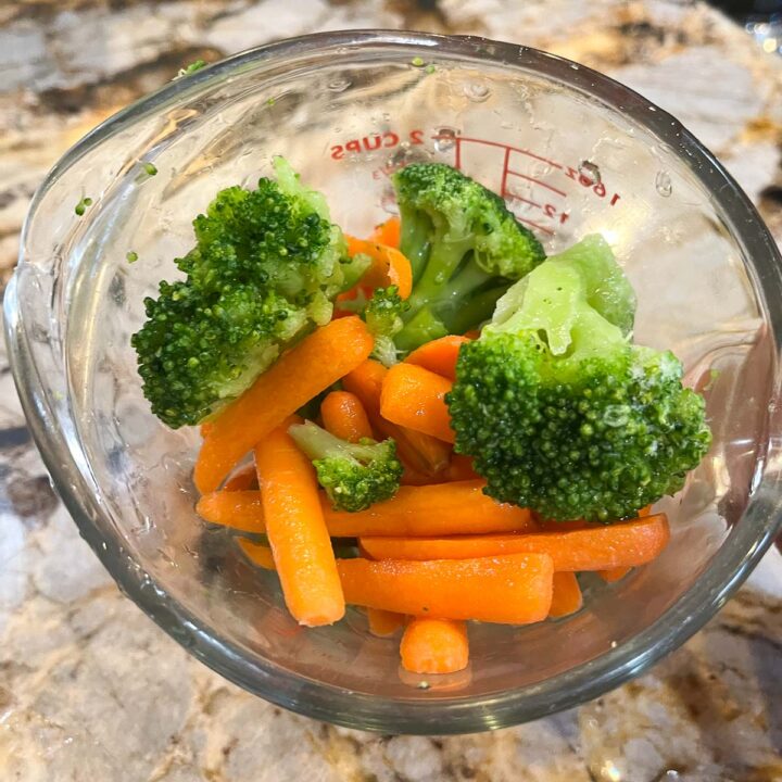 frozen veggies in a cup