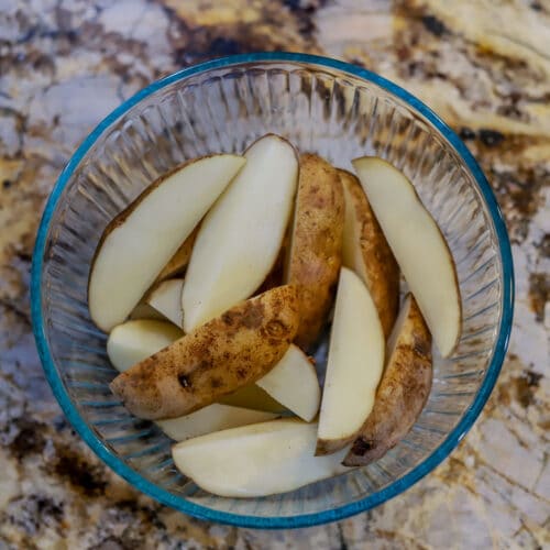 Crispy Air Fried Potato Wedges | Hilda's Kitchen Blog