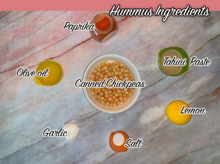 hummus ingredients, labeled