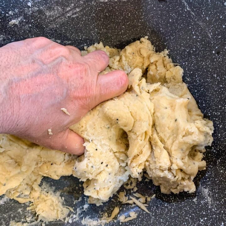 dough being kneaded
