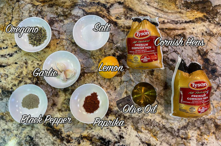 air fryer Cornish Hens ingredients