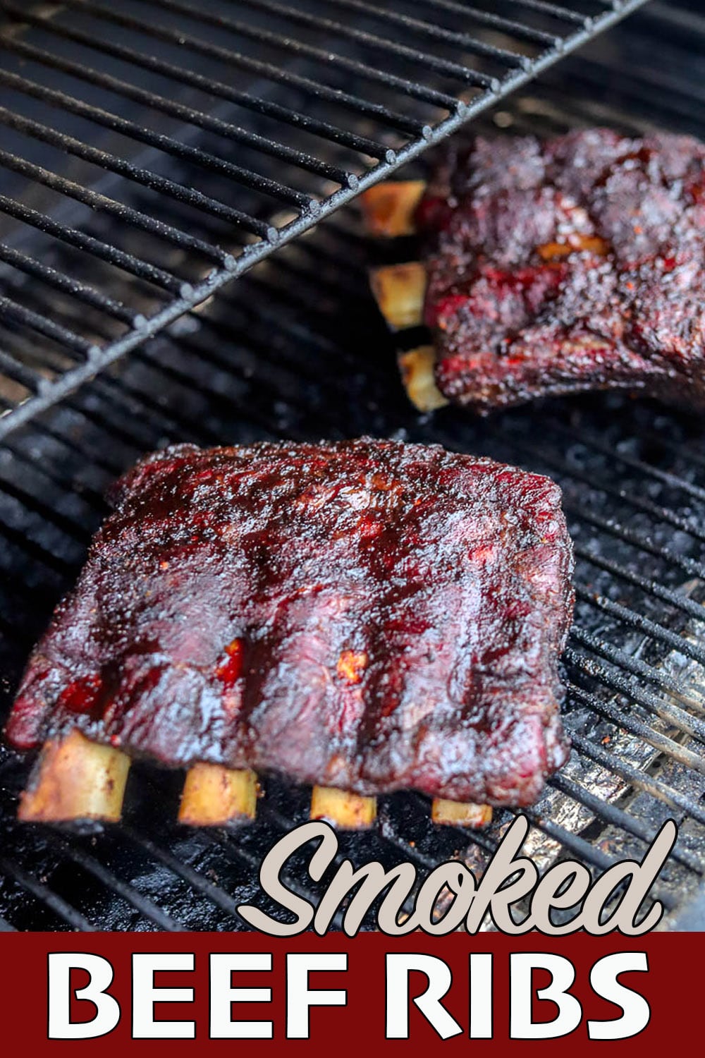 smoked beef ribs on the grill