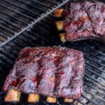 smoked beef ribs on the grill