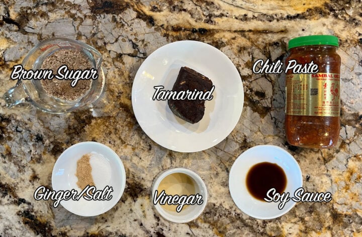 soy tamarind sauce ingredients, labeled