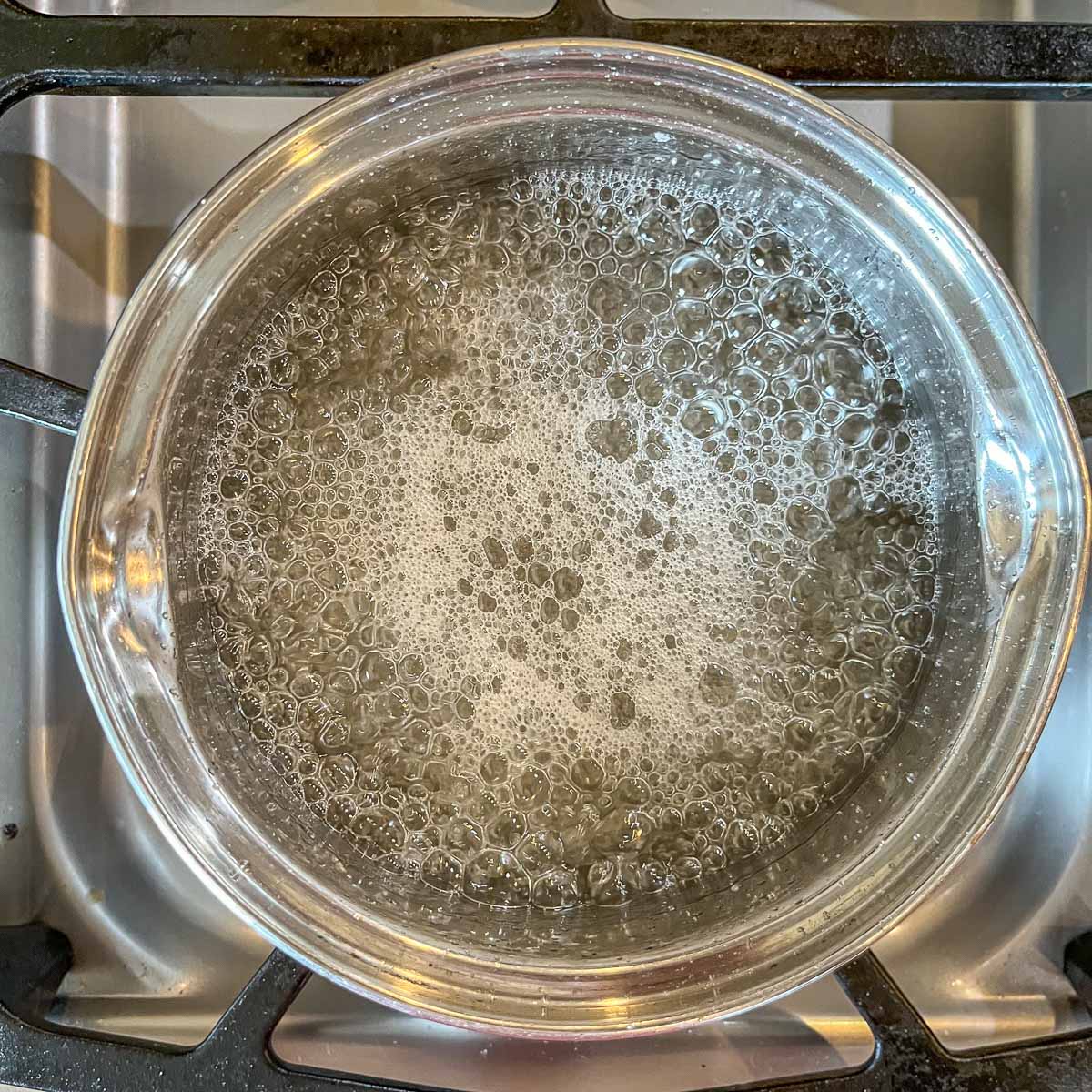 syrup boiling in a pan