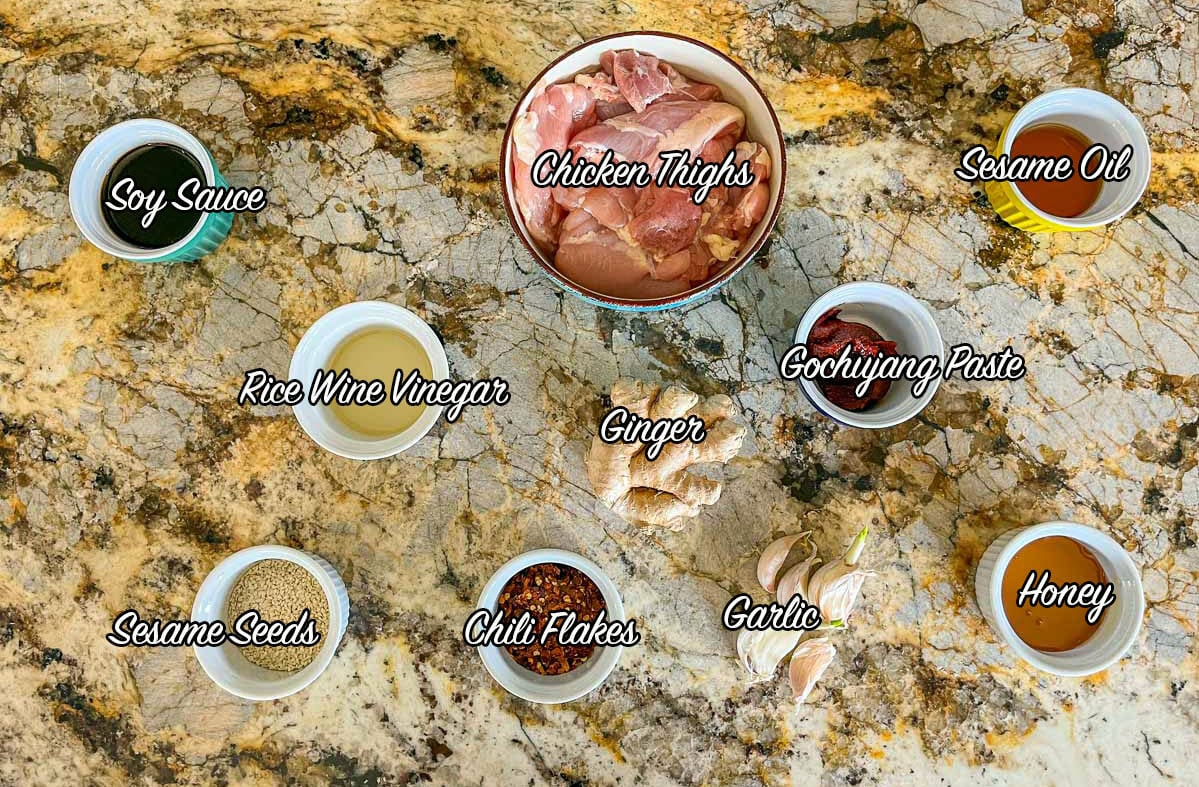 Chicken Bulgogi ingredients, labeled