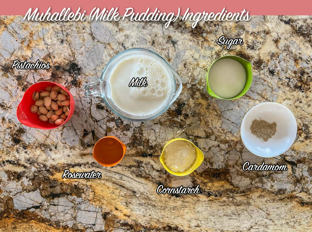 muhallebi/Mahalabia ingredients, labeled