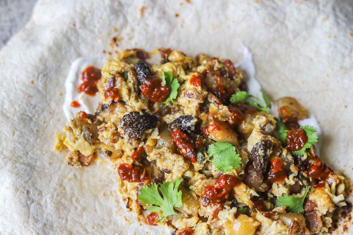 Cheesy Scrambled Eggs with Morel Mushrooms Hilda's Kitchen Blog