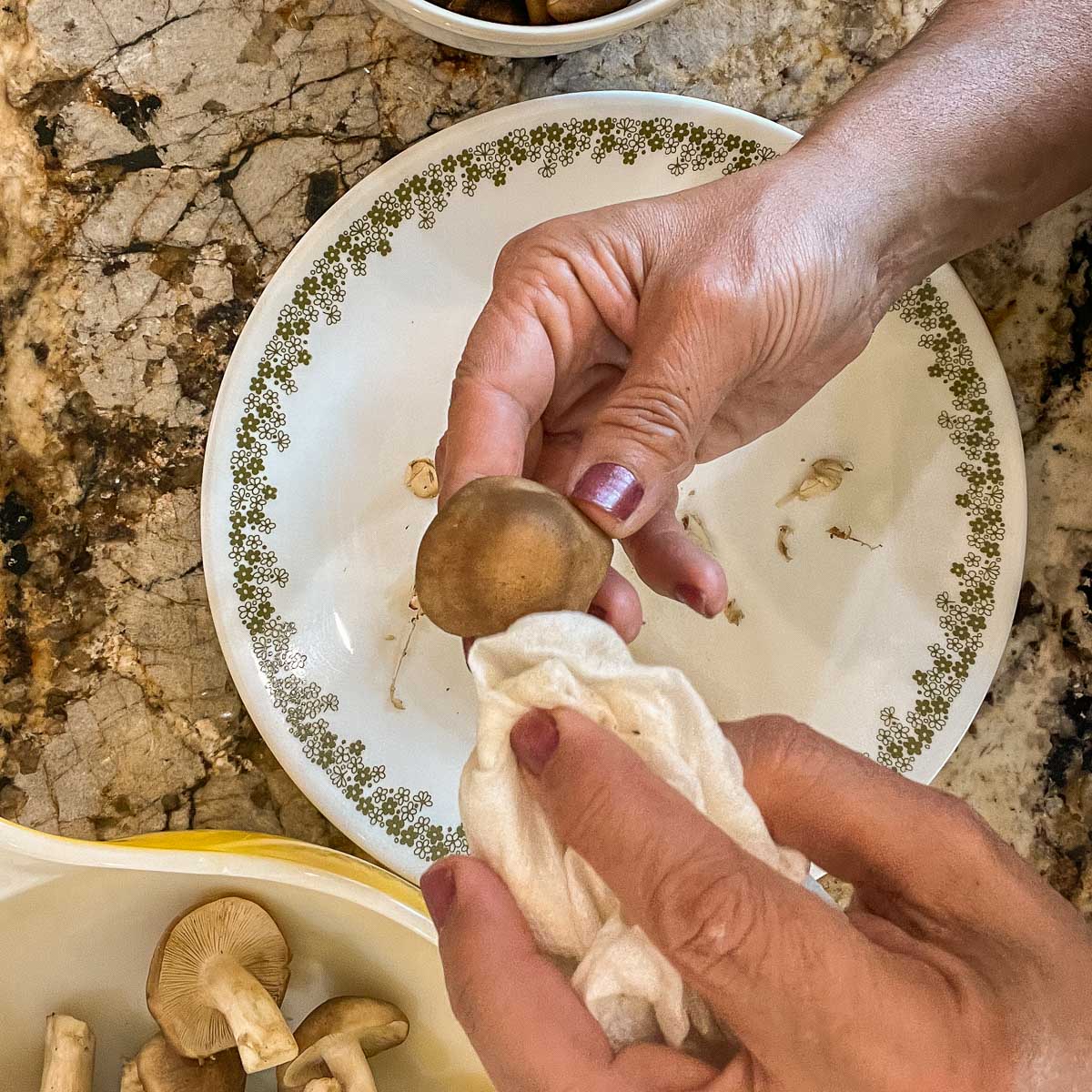 cleaning fried chicken mushrooms