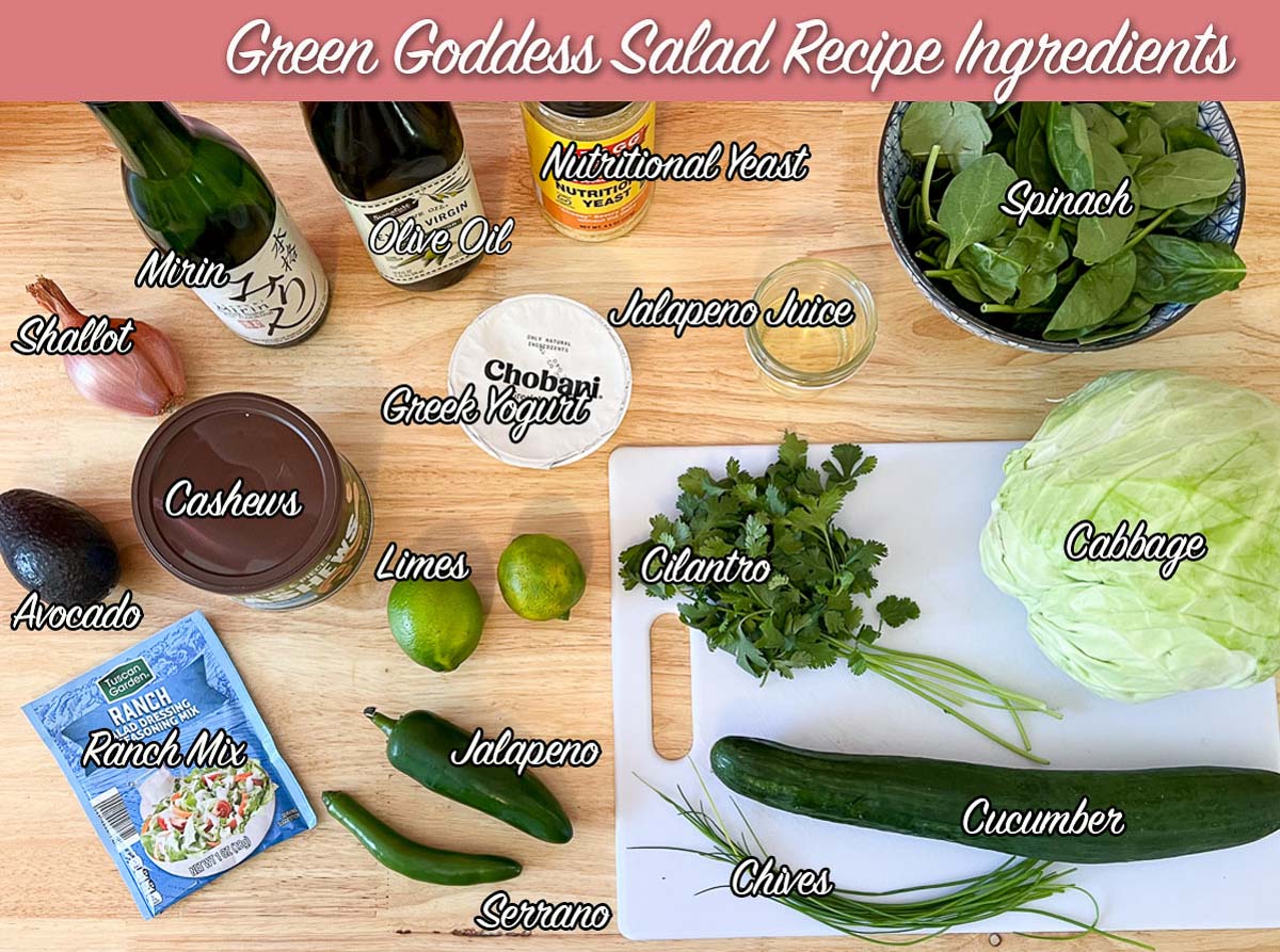 green goddess salad ingredients labelled