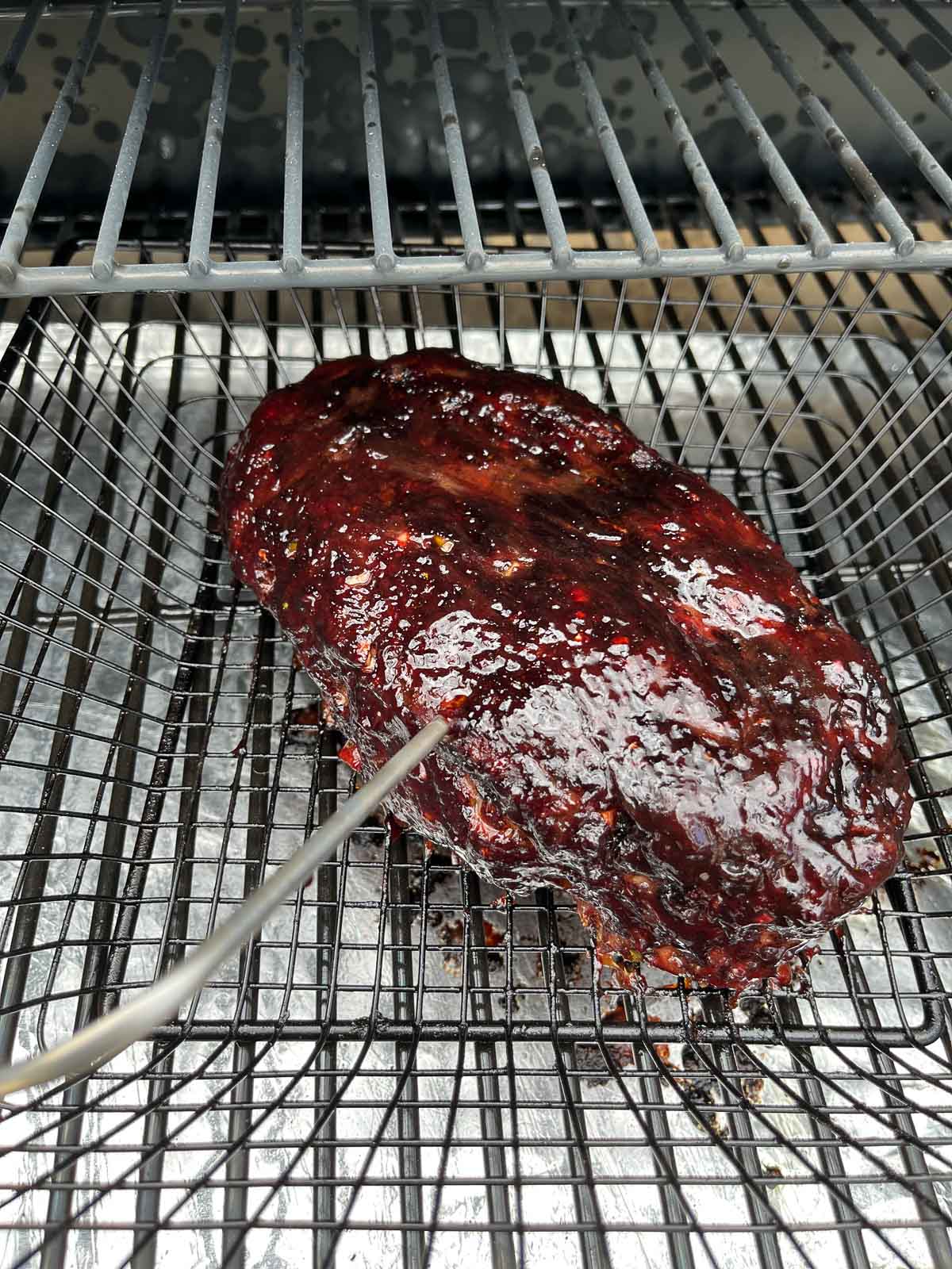 smoked meatloaf on the grill