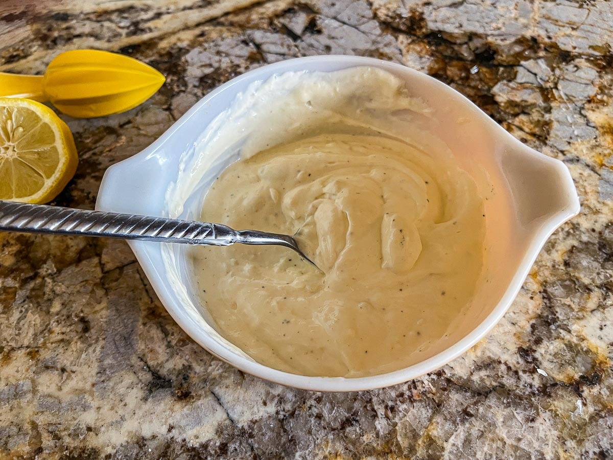 Super Easy Lemon Garlic Aioli Sauce | Hilda's Kitchen Blog