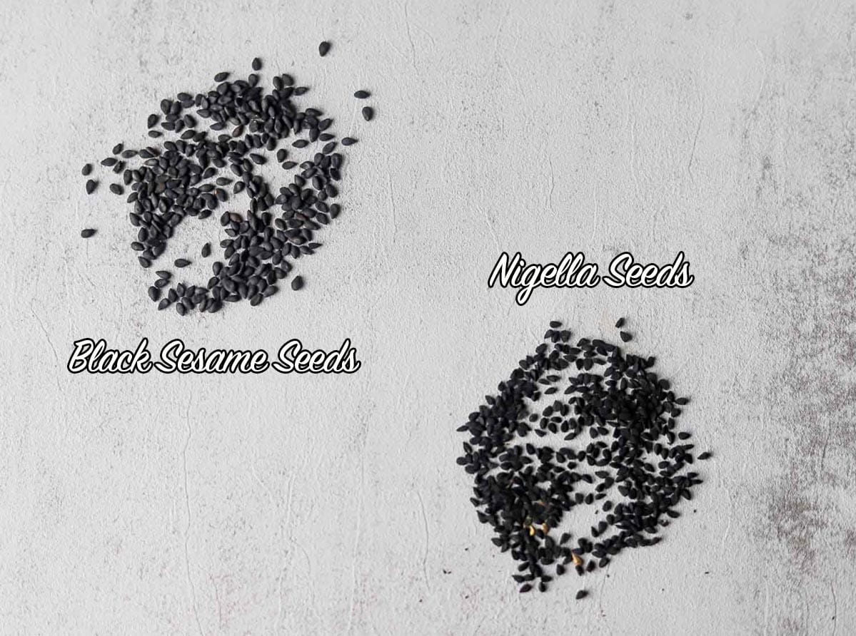 nigella seeds along with black sesame seeds as a substitute