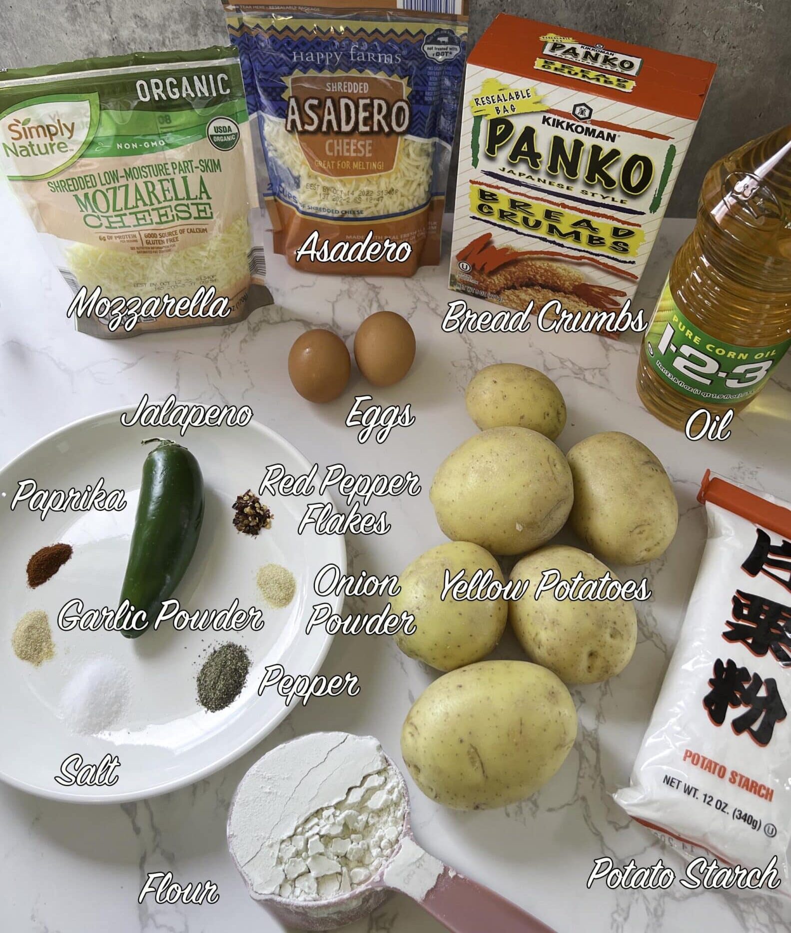 ingredients for potato cheese balls