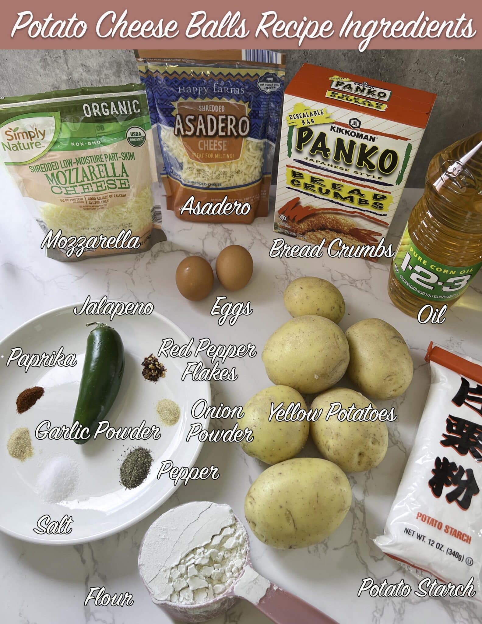 ingredients for potato cheese balls