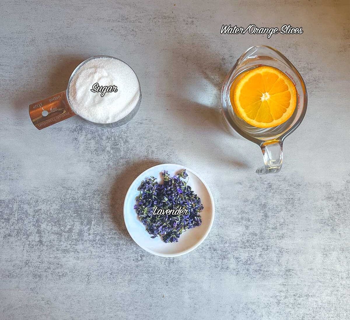 lavender simple syrup ingredients.