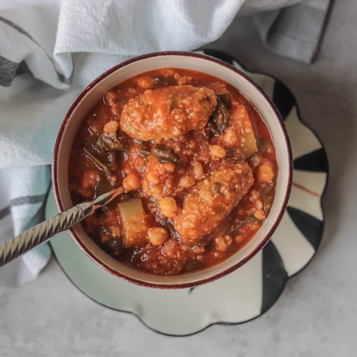 chickpea soup in a bowl