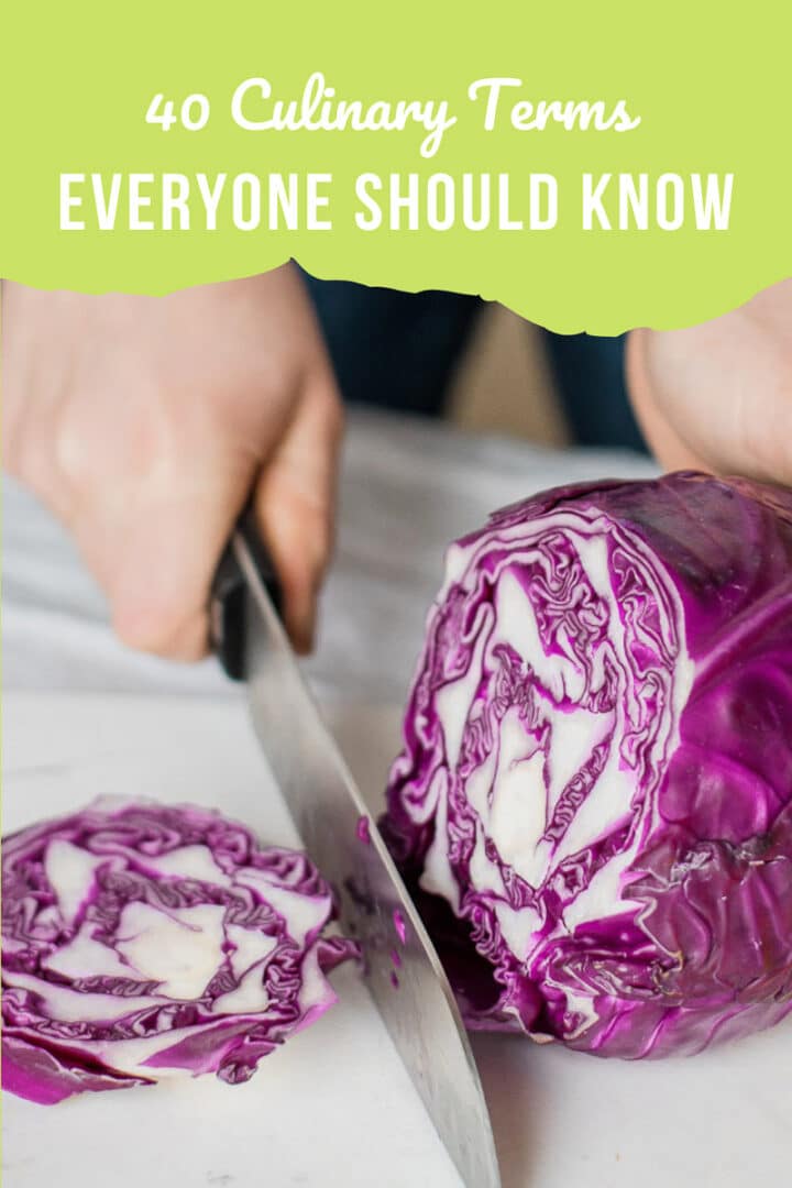 slicing a red cabbage pin