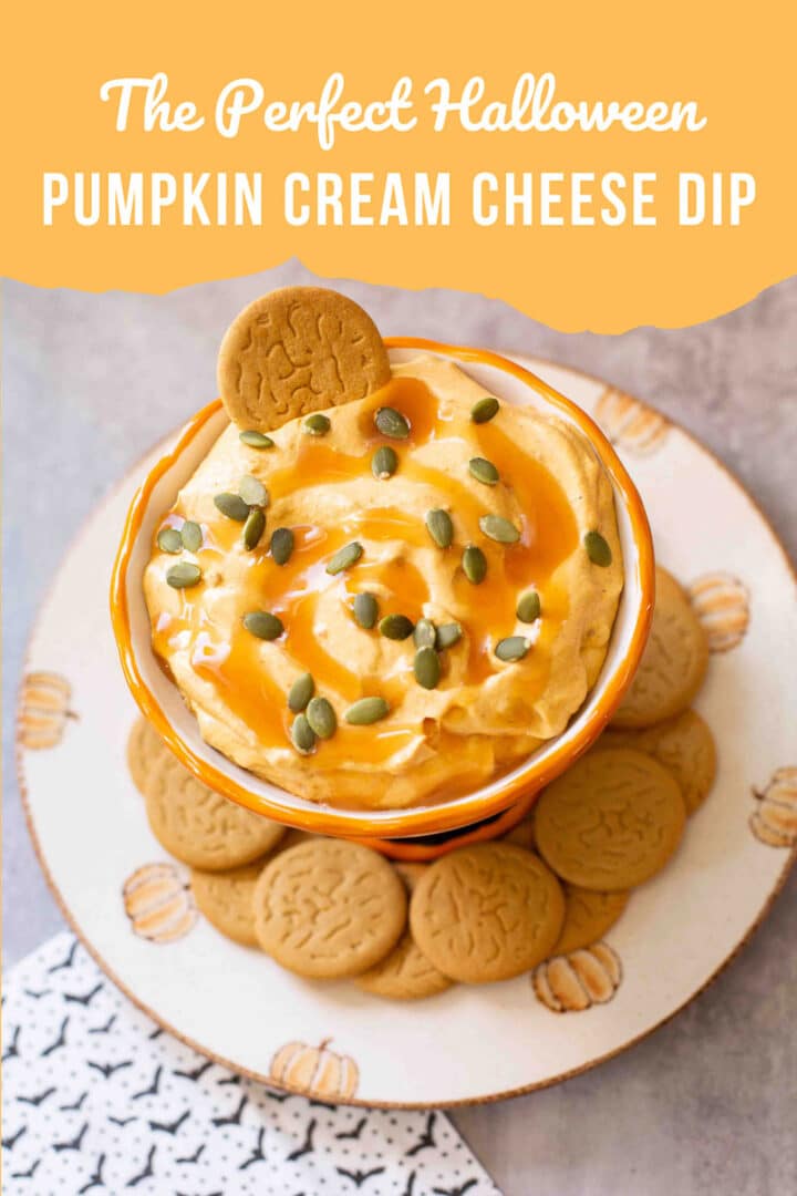 pumpkin dip with ginger snaps and pepitas