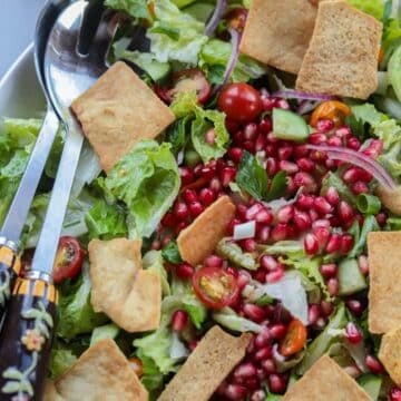 Lebanese fattoush salad with pita chips