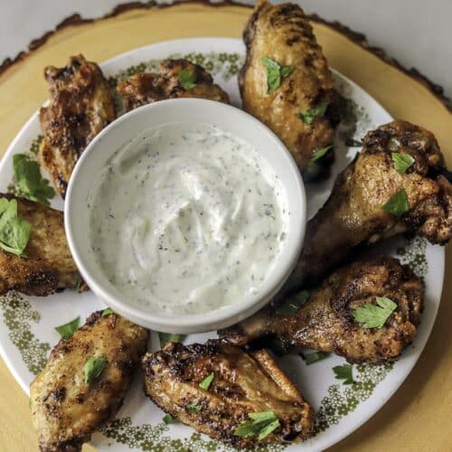 Air Fryer Frozen Chicken Wings with an Easy Buffalo Sauce - 40 Aprons