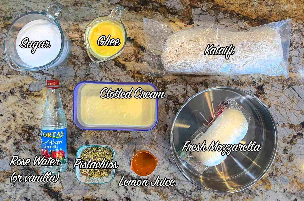 kataifi ingredients.