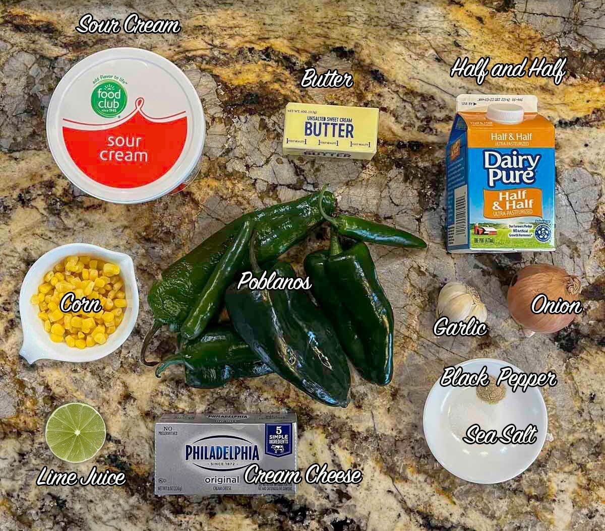 Rajas con Crema ingredients
