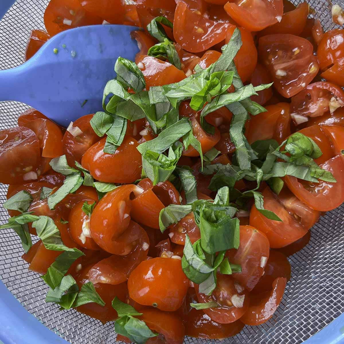 tomato salad for bruschetta caprese