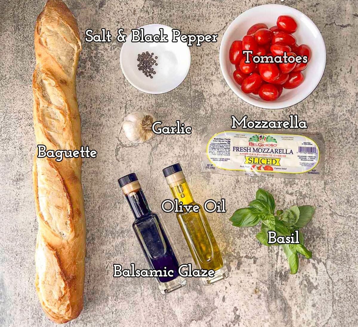bruschetta ingredients.