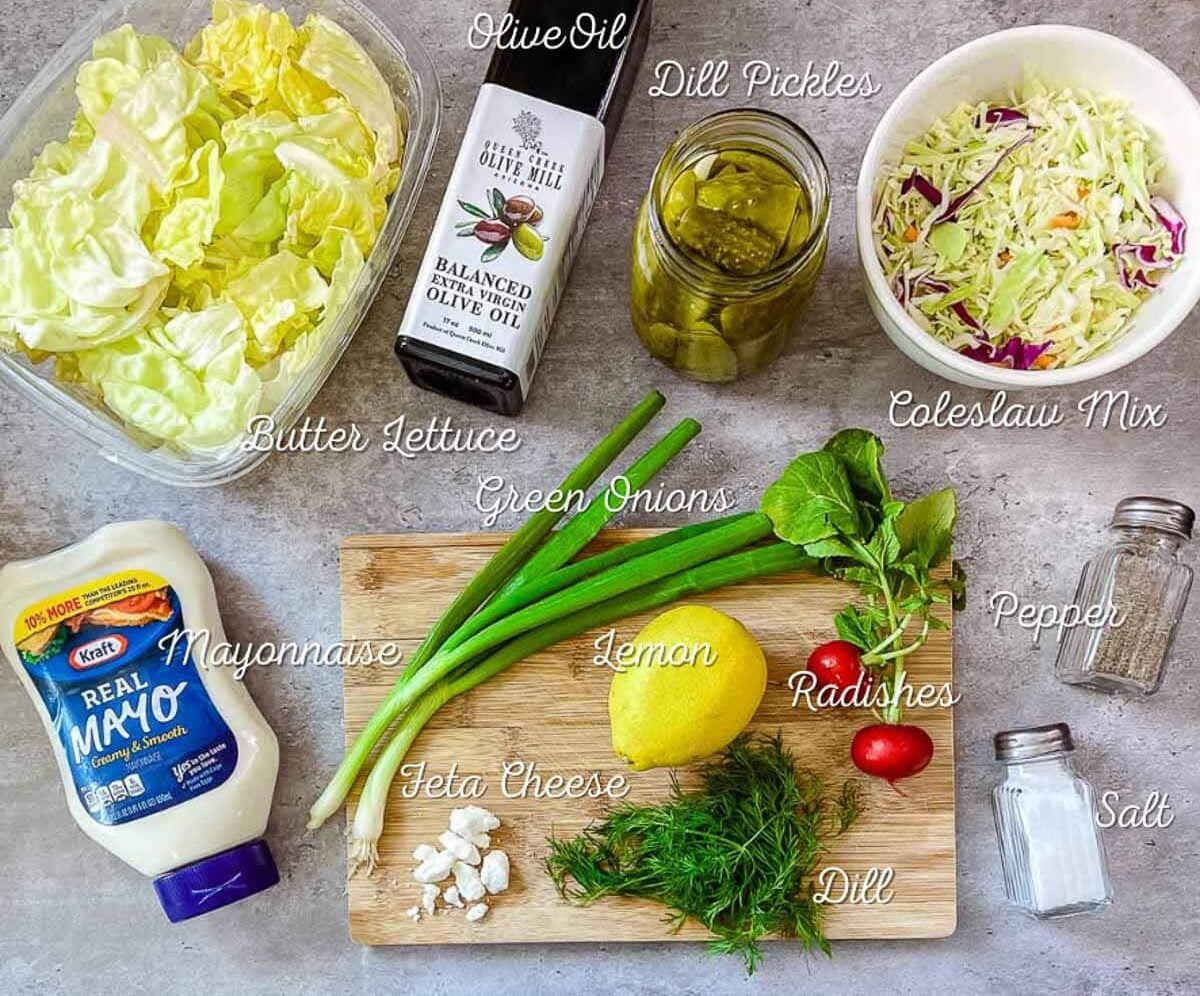 dill pickle chopped salad ingredients