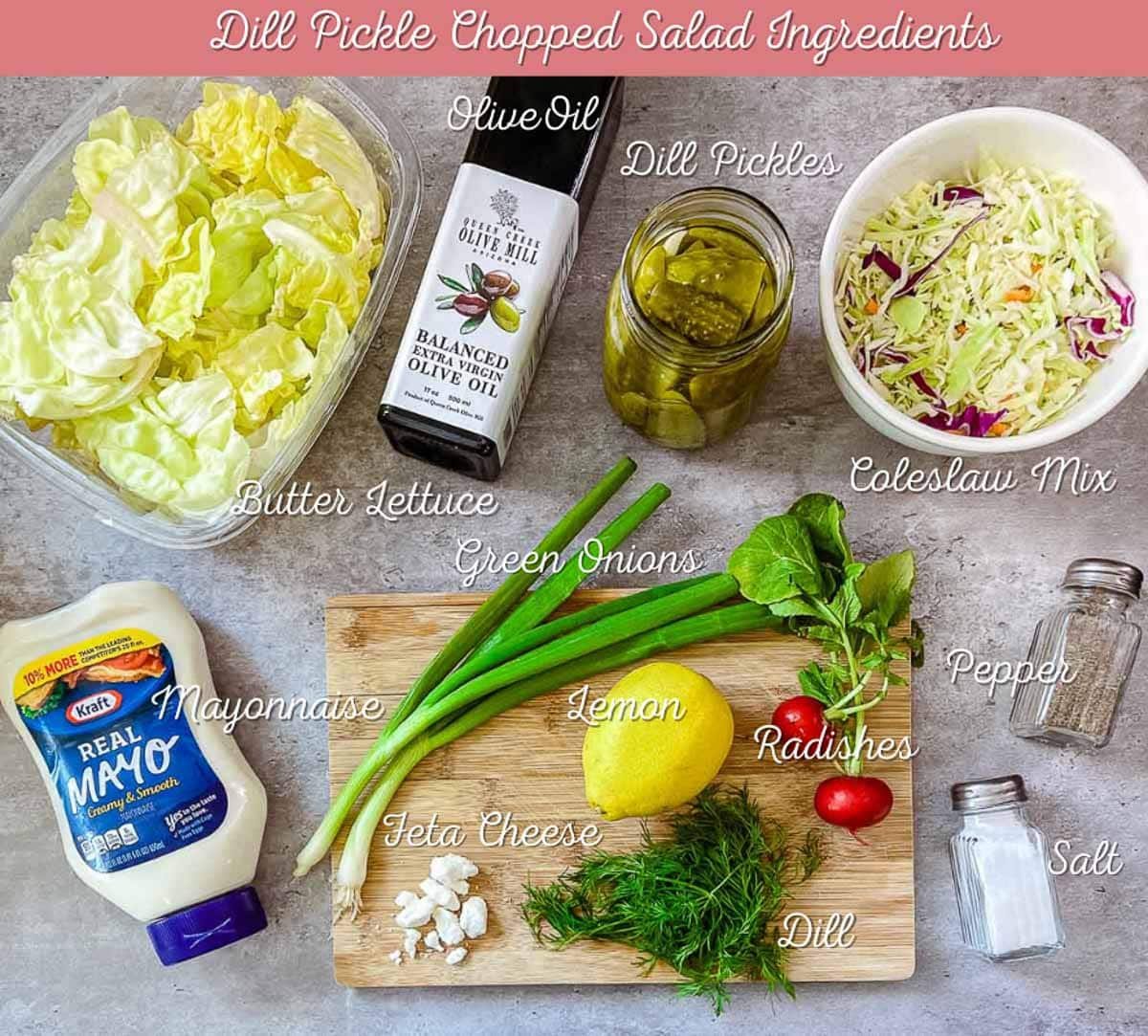 dill pickle chopped salad ingredients