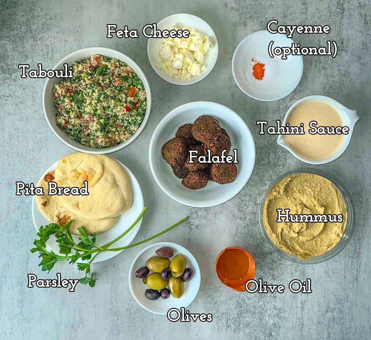 falafel bowl ingredients.