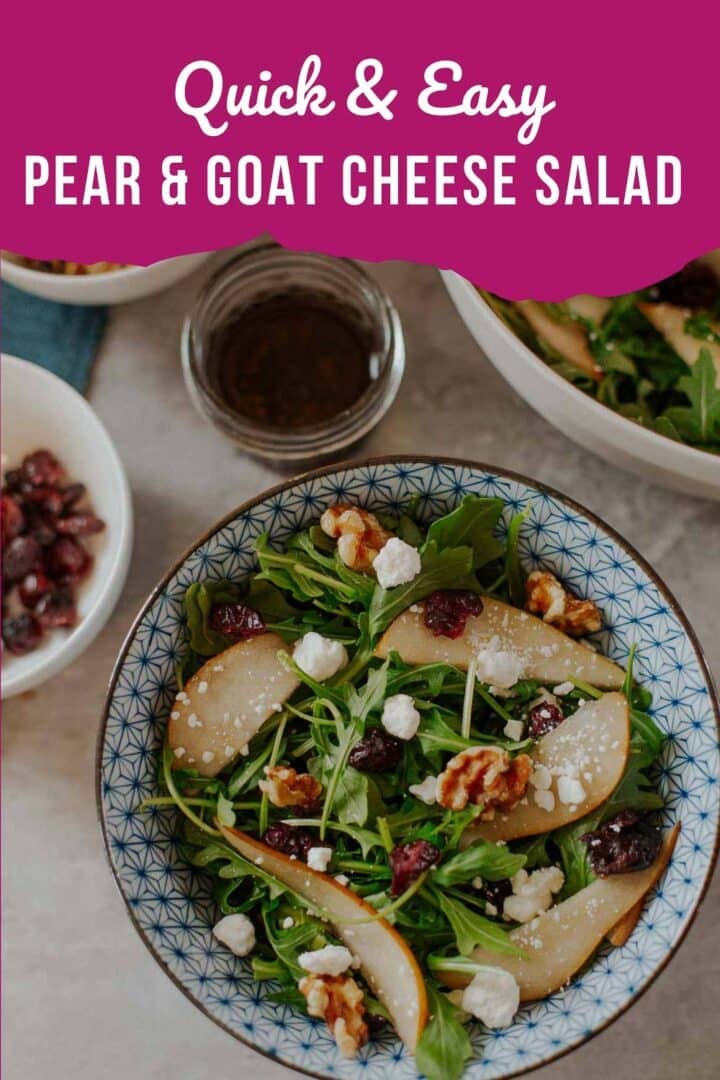 pear and arugula goat cheese salad pin