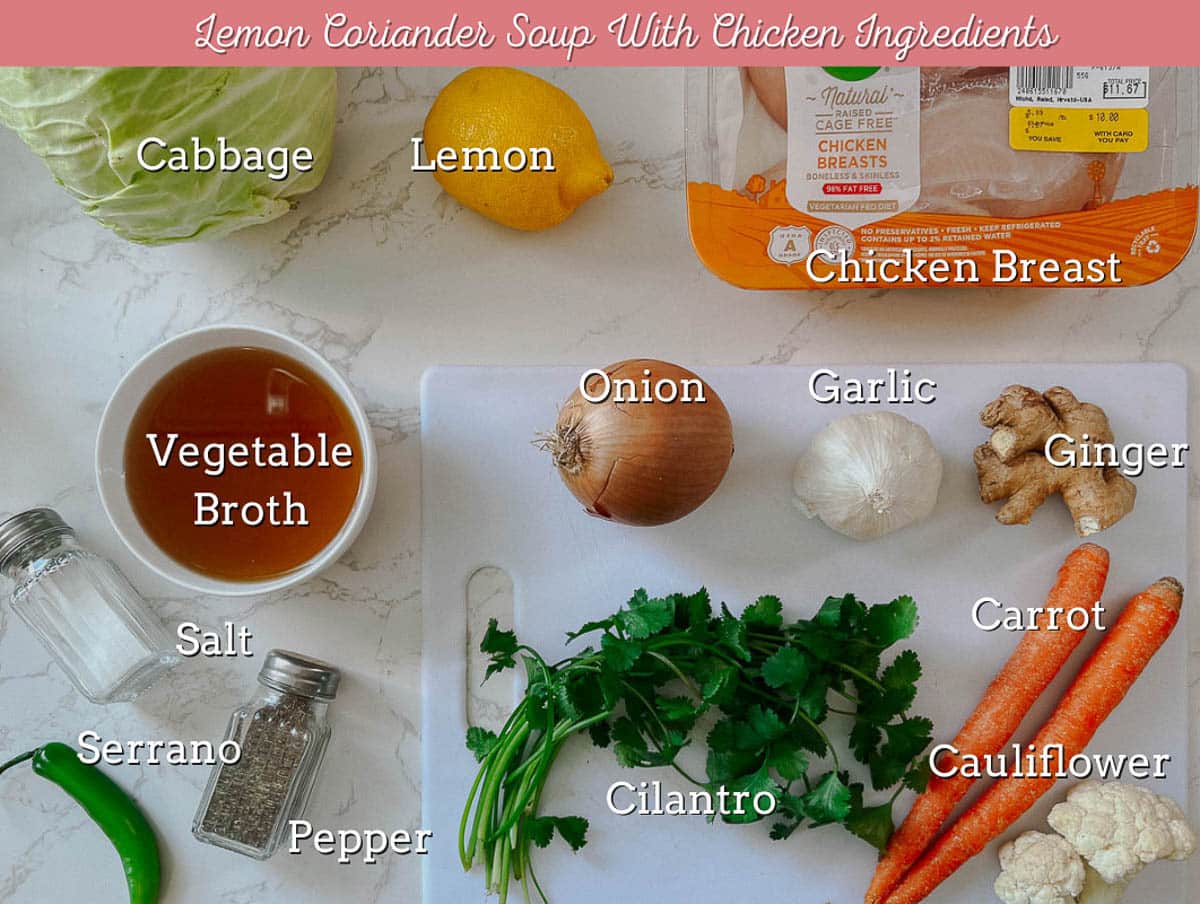 lemon corriander soup with chicken 