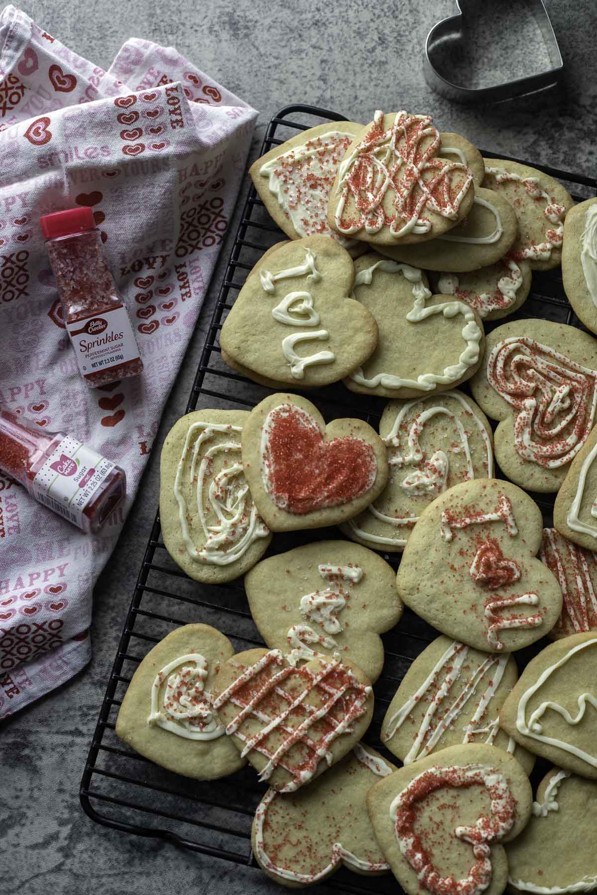 valentines heart shaped sugar cookies