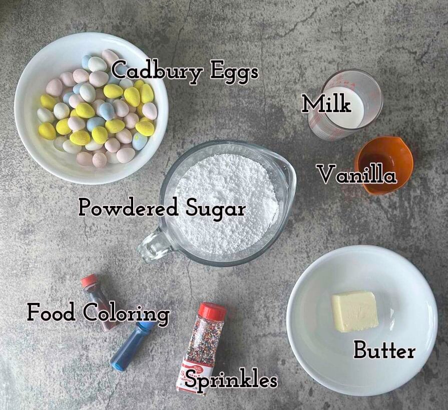Cadbury mini egg cookie ingredients.