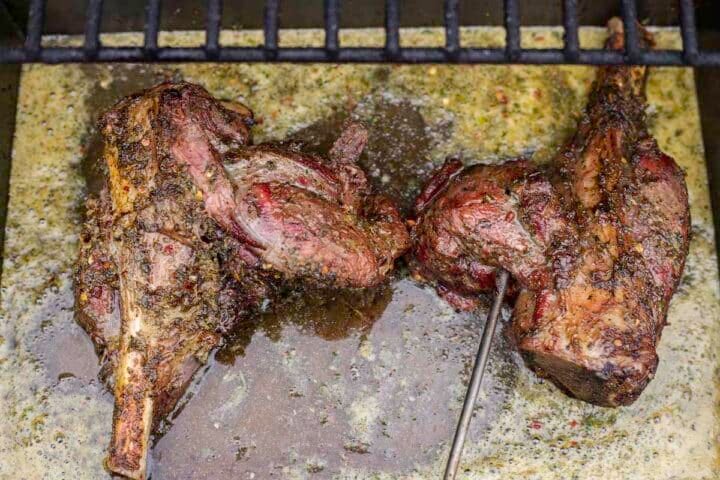 lamb in a pan with beer