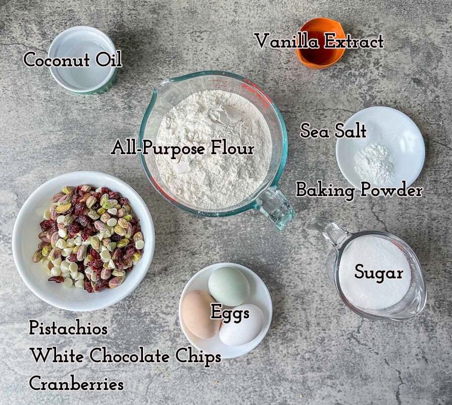 pistachio biscotti ingredients.