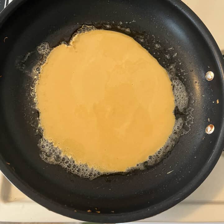 batter in center of pan
