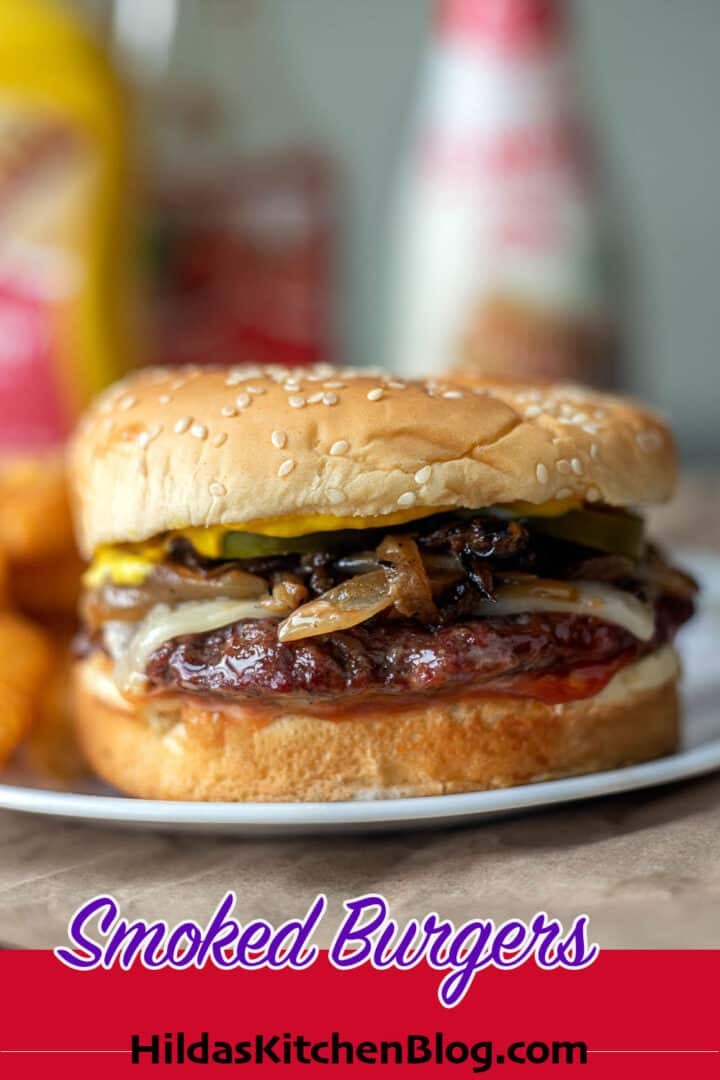 smoked burgers with condiments