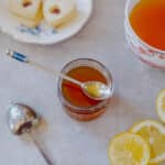 honey simple syrup in mason jar