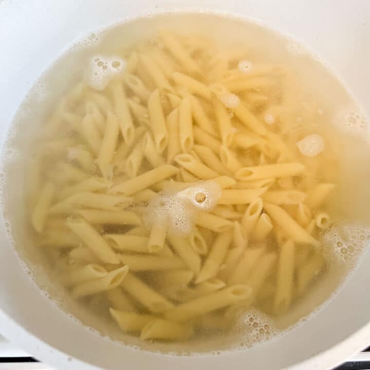 penne pasta boiling