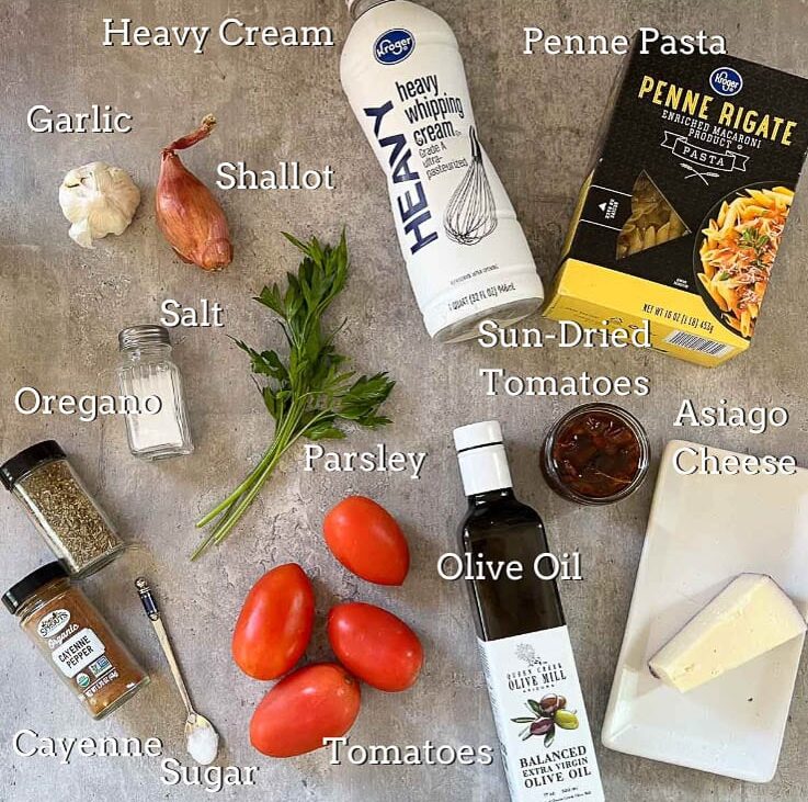 pink pasta ingredients