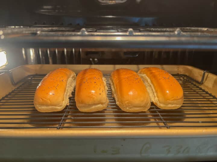 poppy seed buns in the oven