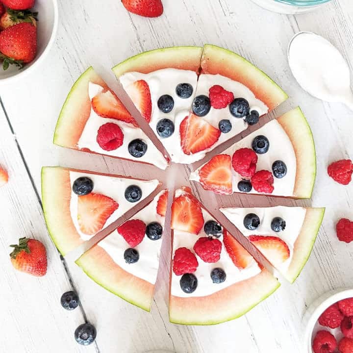 watermelon dessert pizza