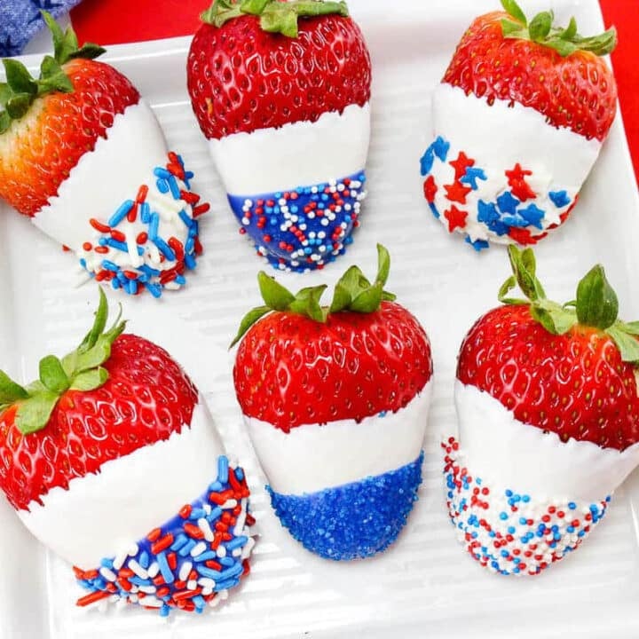 Patriotic Chocolate Covered Strawberries