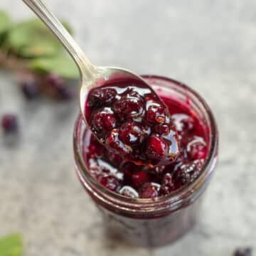 serviceberry jam in a jar