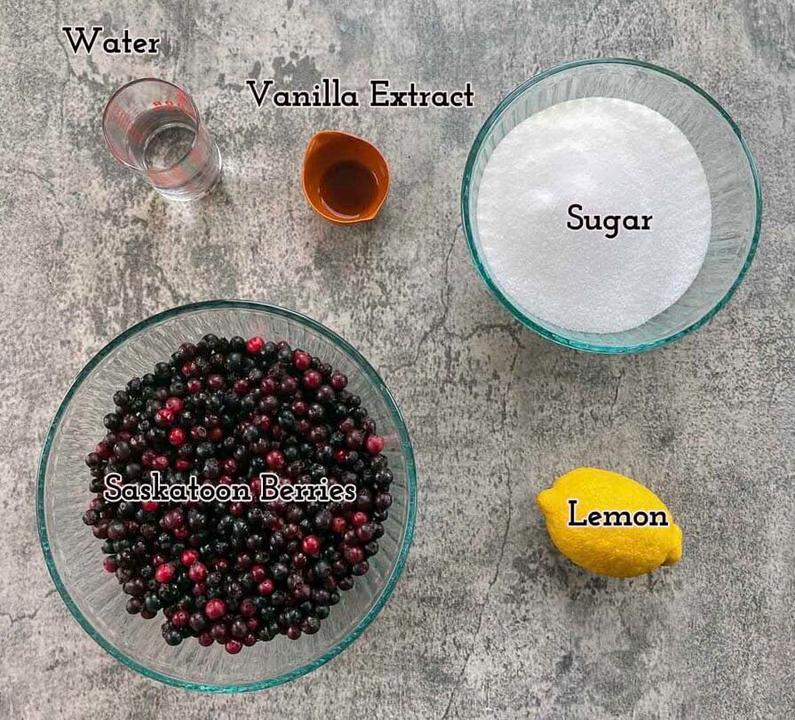saskatoon berry jam ingredients