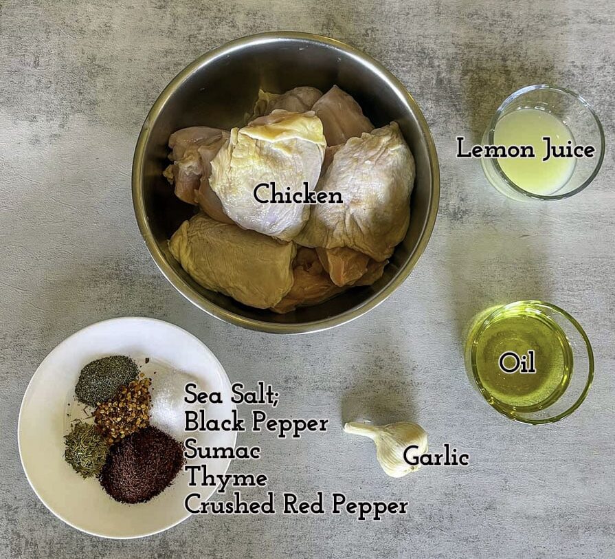 sumac chicken ingredients.